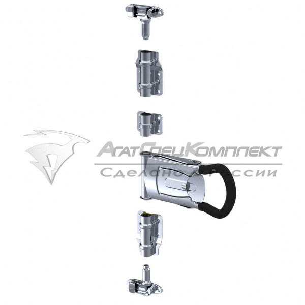 F17.2 SS Штанговый замок с рукояткой PUSH 2 d22 нержавеющая сталь