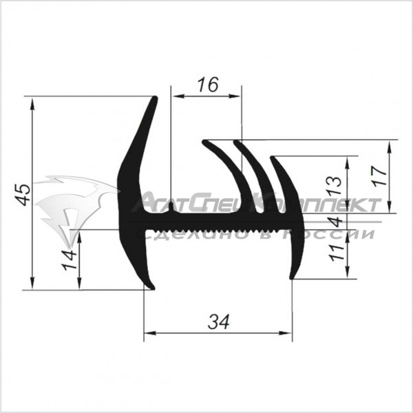 R111 Профиль уплотнительный для рефрижератора