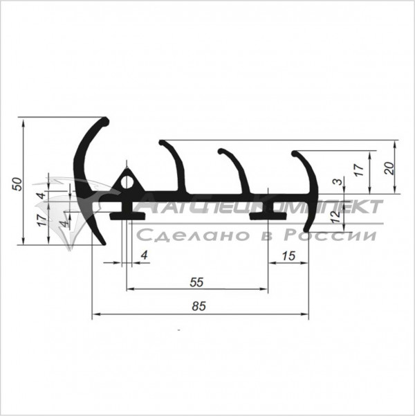 R113 Профиль уплотнительный для фургона типа "Газель"