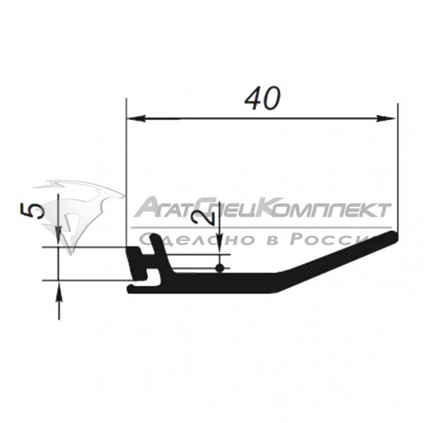 R115 Профиль уплотнительный для фургона в алюминиевую основу (наружный лепесток)