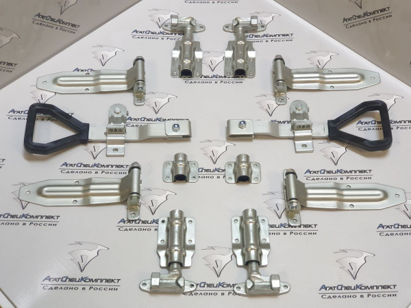 F12 Комплект штангового запора на ворота d=22 с ручкой Дельта (4 петли-F02.1)