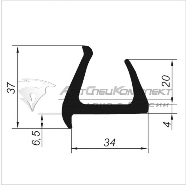 R103 Профиль уплотнительный для будки типа "Газель"
