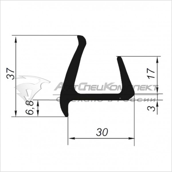 R104 Профиль уплотнительный для контейнера типа "Морфлот"