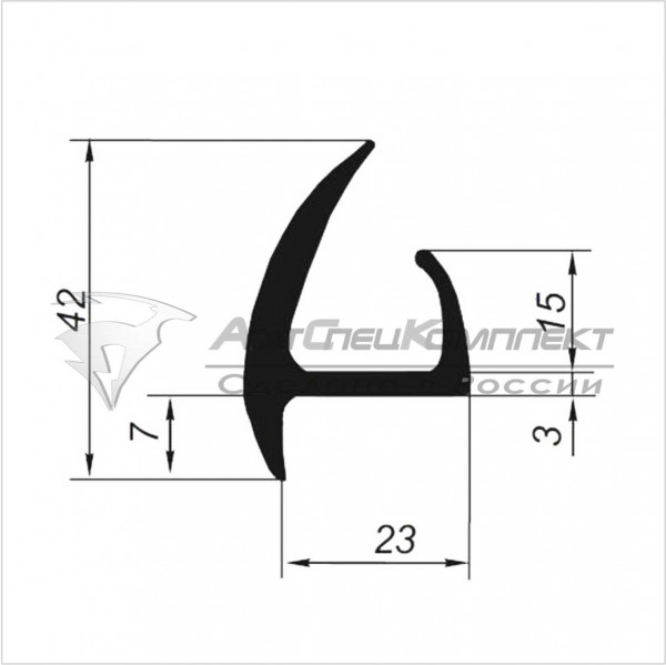 R106 Профиль уплотнительный для будки типа "Мерседес спринтер"