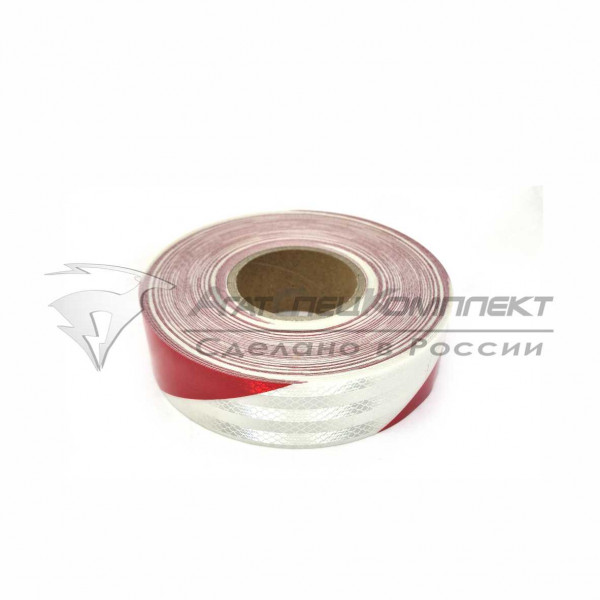 Лента светоотражающая красно-белая